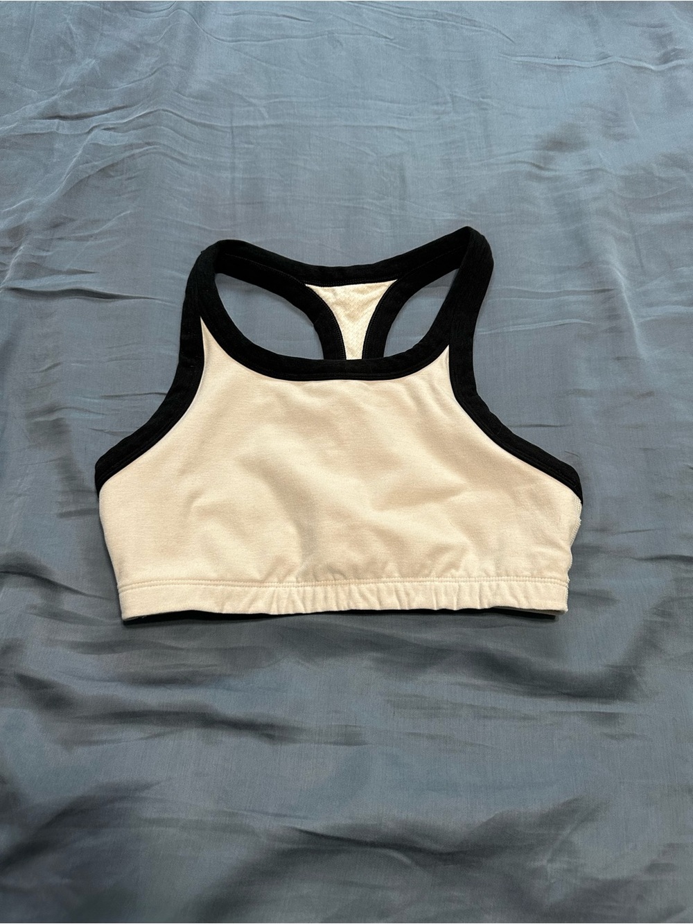 Viori Racerback Sports Bra - White with Black Trim